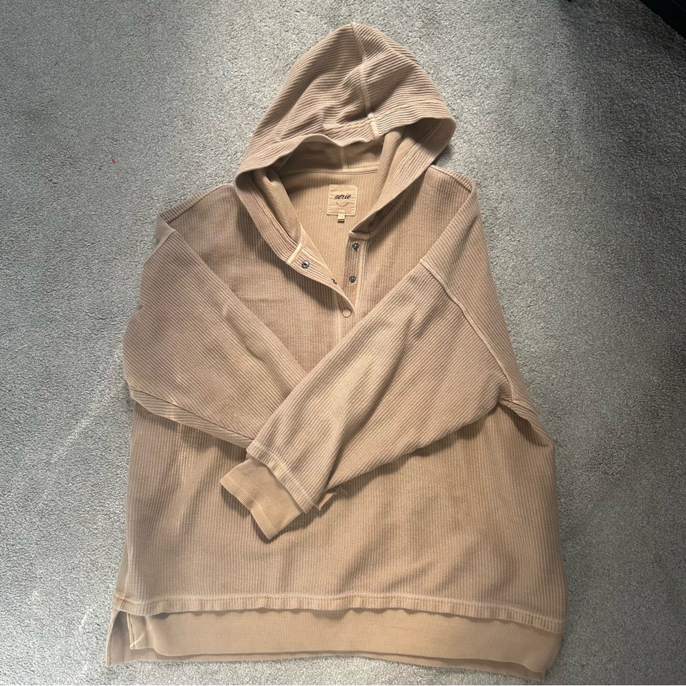 Aerie textured Henley hoodie